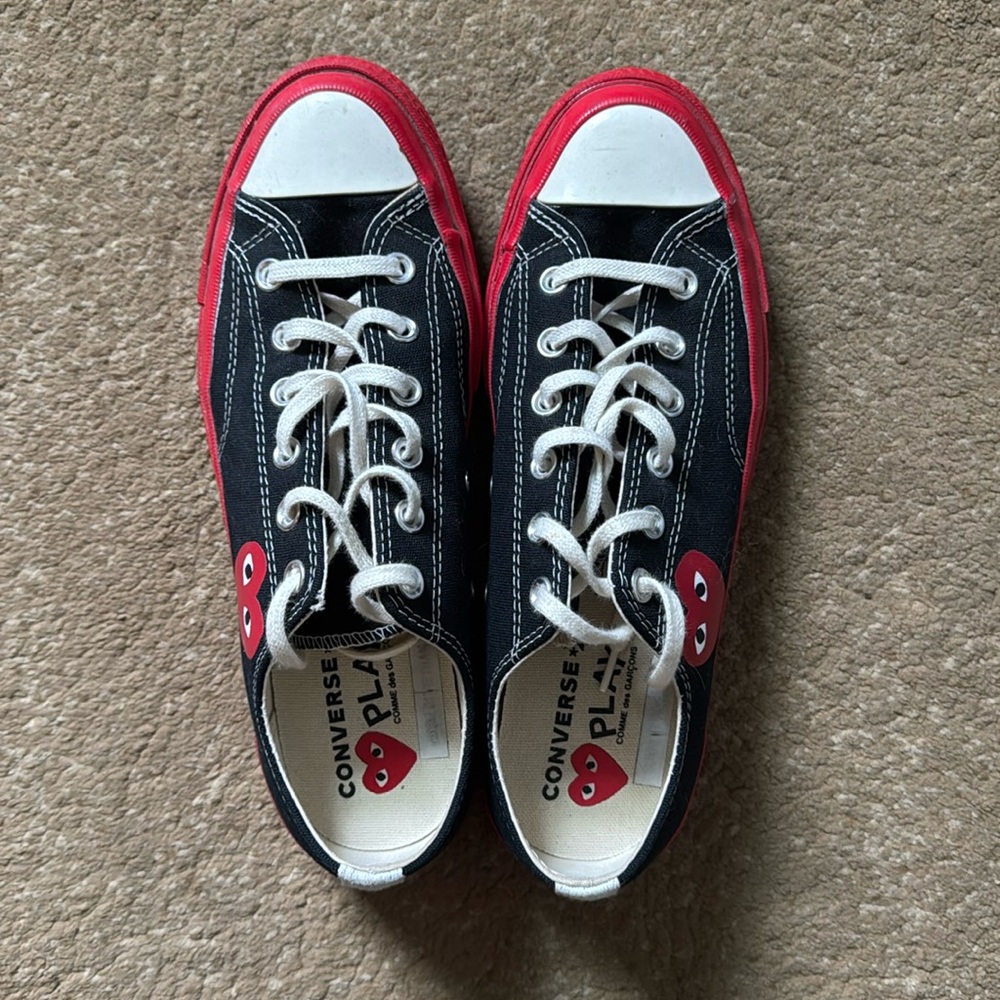 Comme des Garçons Converse Shoes - Black, Red, White